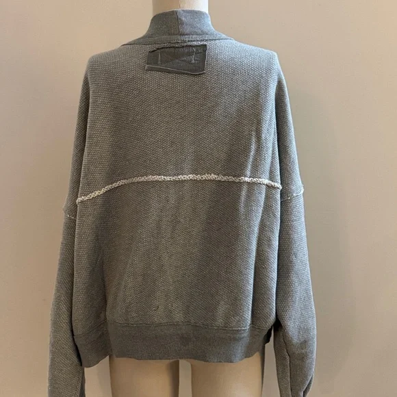 We The Free Lou Day Cardi Cardigan Sweatshirt XS NEW With Tags Heather Grey - Picture 6 of 10
